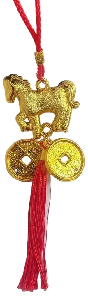 Dekorationen zum Chinesischen Neujahr 2026 – Jahr des Pferdes – Glücksbringer (Feng Shui) – Anhänger mit Quaste für Glück, Reichtum und E...