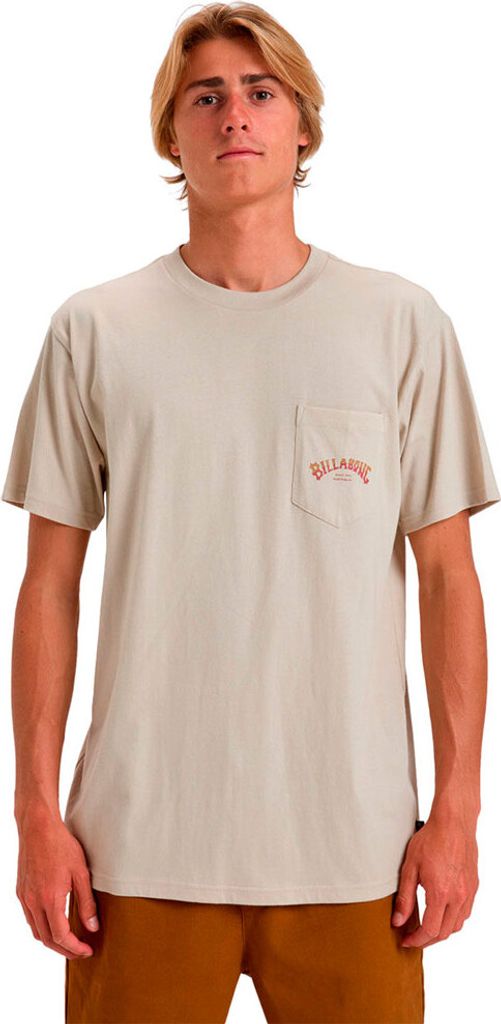 Billabong Stacked Arch Pkt Kurzarm-t-shirt Beige S Mann Beige S