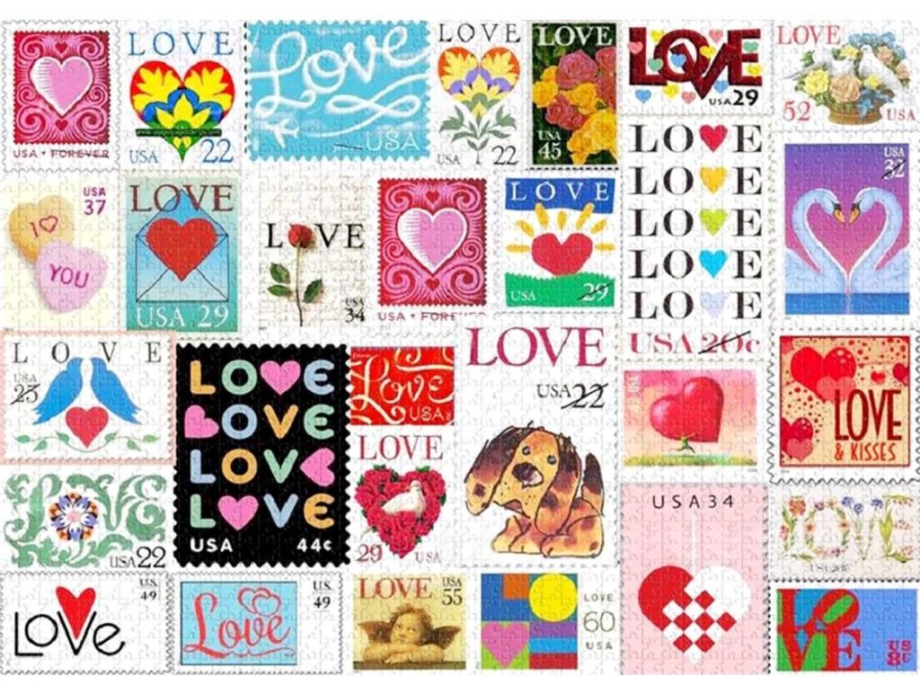 Love Stamps Puzzle 200 Teile Gehirnübungsspiel für Paare