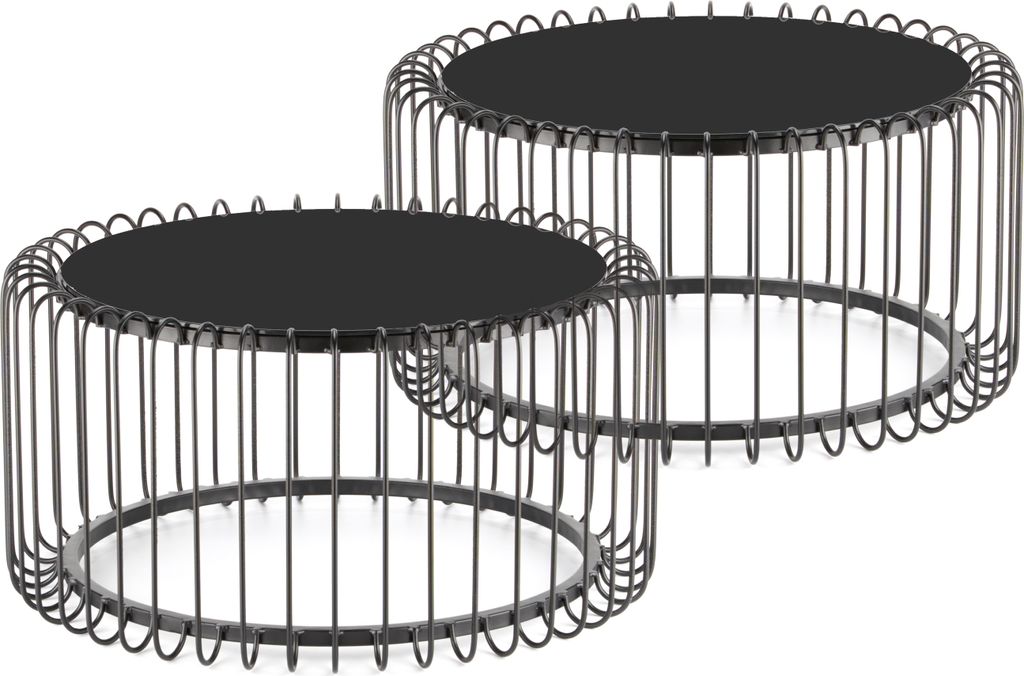 Beistelltisch, 2er Set, Glasplatte