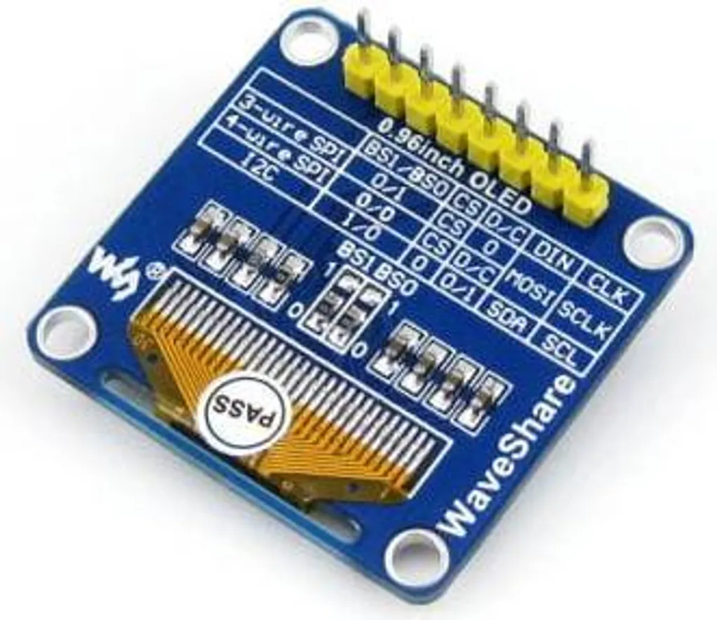 Mini Afficheur Graphique OLED 0,96" SPI et I2C haute résolution 128x64