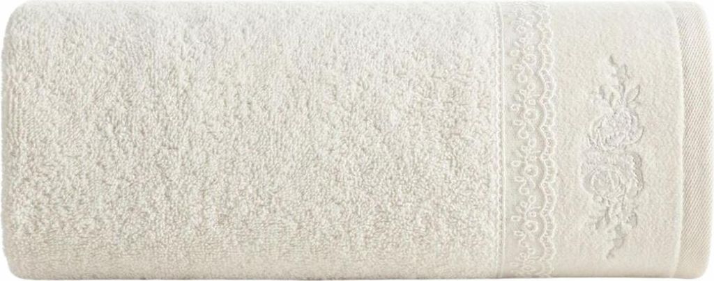 EUROFIRANY Baumwollhandtuch - Handtuch - mit Spitze - 30 x 50 cm - creme