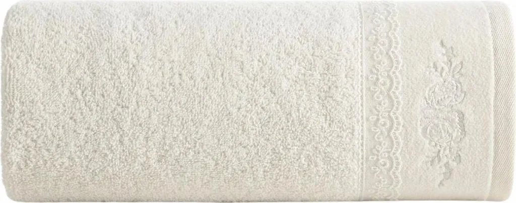 Asciugamano Eurofirany Crema 50x90 in Cotone con Pizzo Elegante