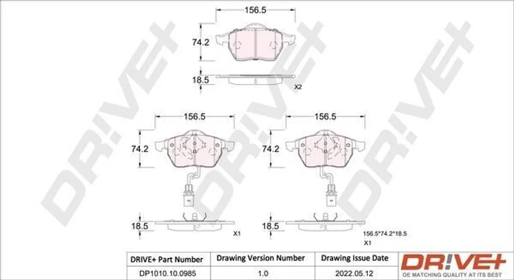 Plaquettes de frein avant Dr!ve+ DP1010.10.0985 pour Galaxy Alhambra Sharan