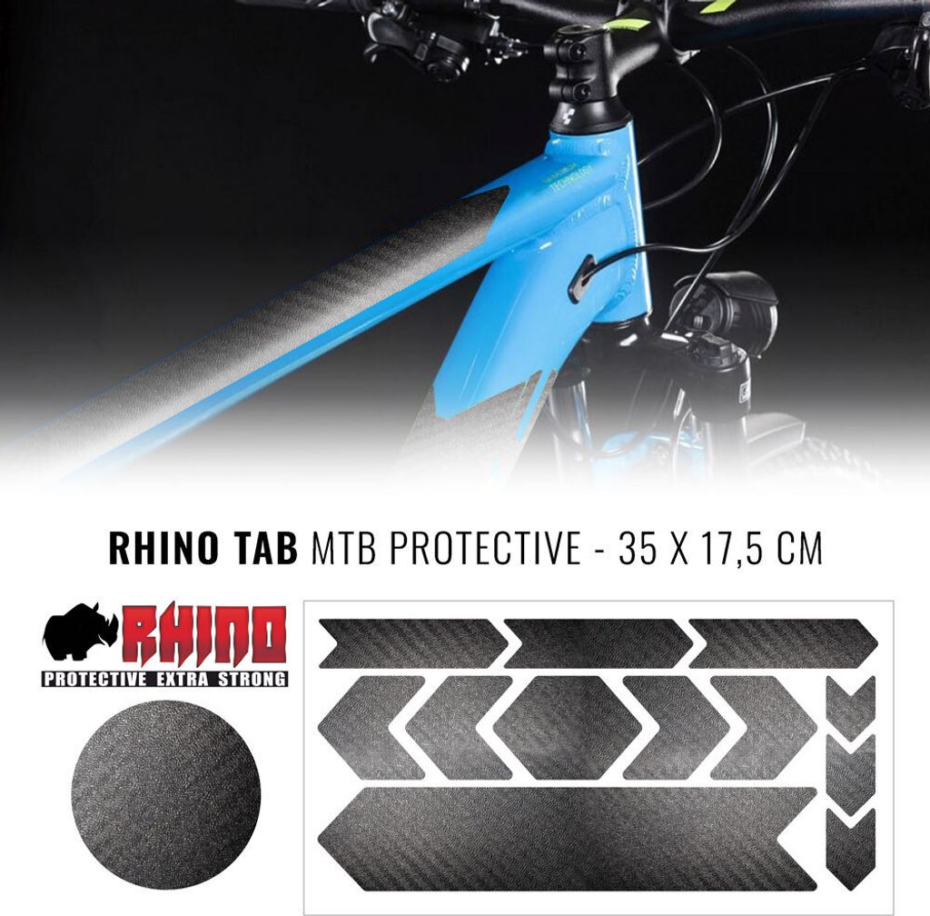 Rhino MTB Fahrradrahmen-Schutz Kleber Kit, Carbon, 35 x 17,5 cm