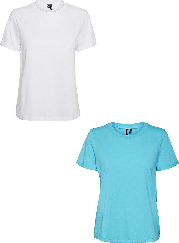 VERO MODA 2er Pack Basic T-Shirt VMPAULA Größe: L