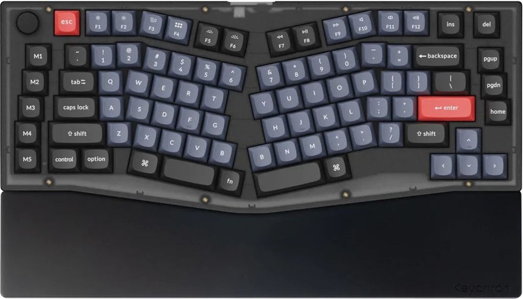 Keychron Silikon Handgelenkauflage Tastatur, Ergonomisch, Schwarz, Kompatible Tastaturen Q10 / Q10 Pro / Q10 Max / V10 / V10 Max