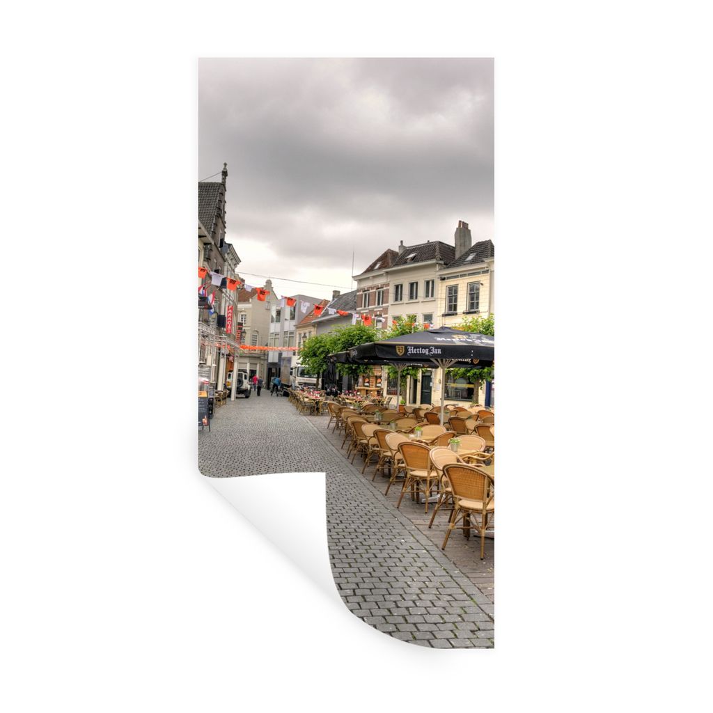 MuchoWow Wandtattoo Wandsticker Wandaufkleber Breda - Terrasse - Niederlande 80x160 cm Selbstklebend und Repositionierbar - Sticker - Dekorfolie