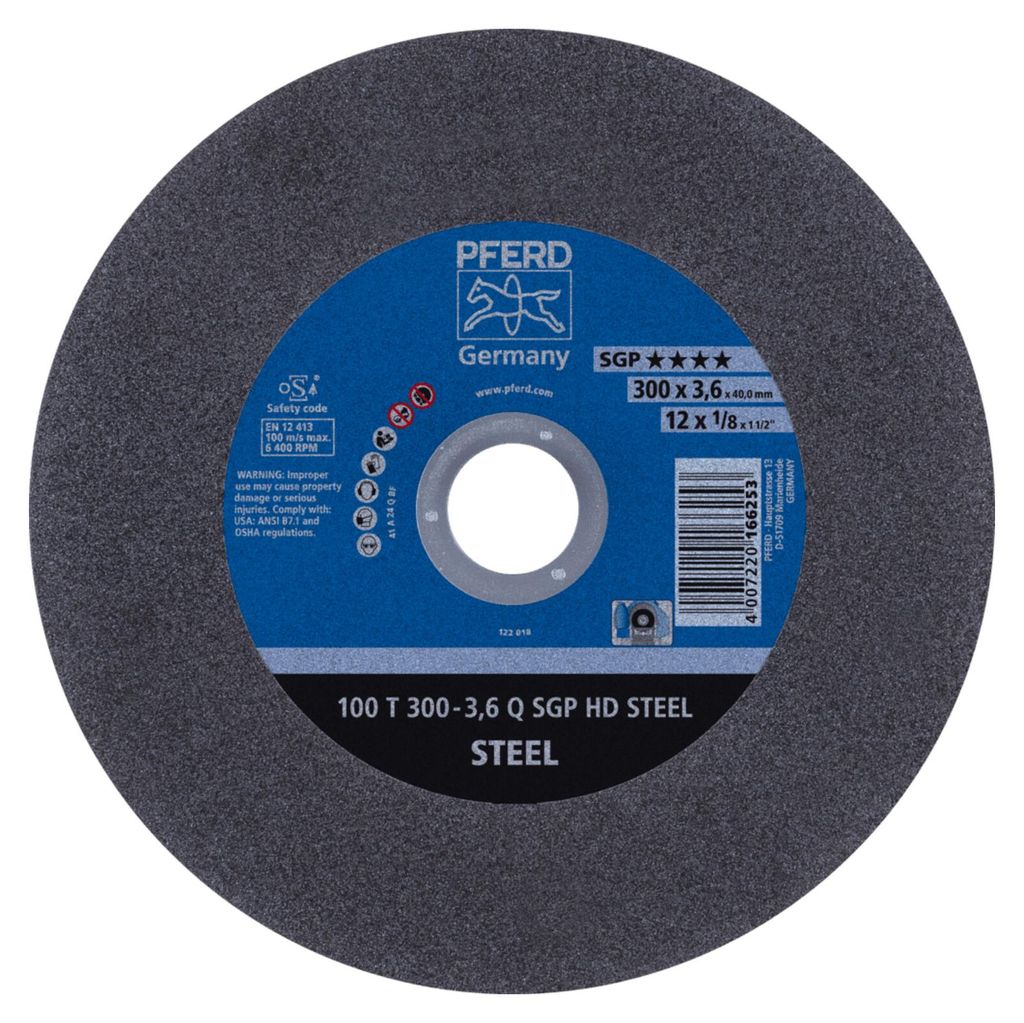 PFERD TOOLS Stationäre Trennscheibe T 300x3,6x40mm "mittelhart" HD STEEL für Stahl 100m/s 20 Stk