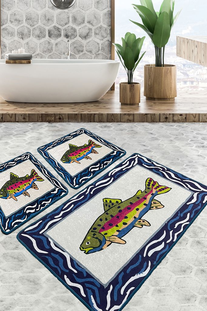 Mijolnir, Pescado- CHL5182, Bunt, Badematten, 700 gr/m², 100% Samtstoff