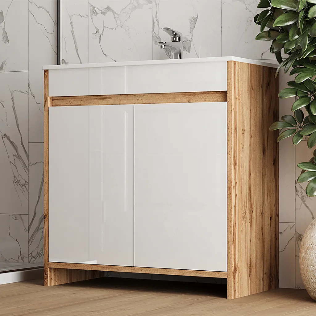 Ensemble 2 pièces Vicco Lemgo en chêne de force doré - Style Moderne