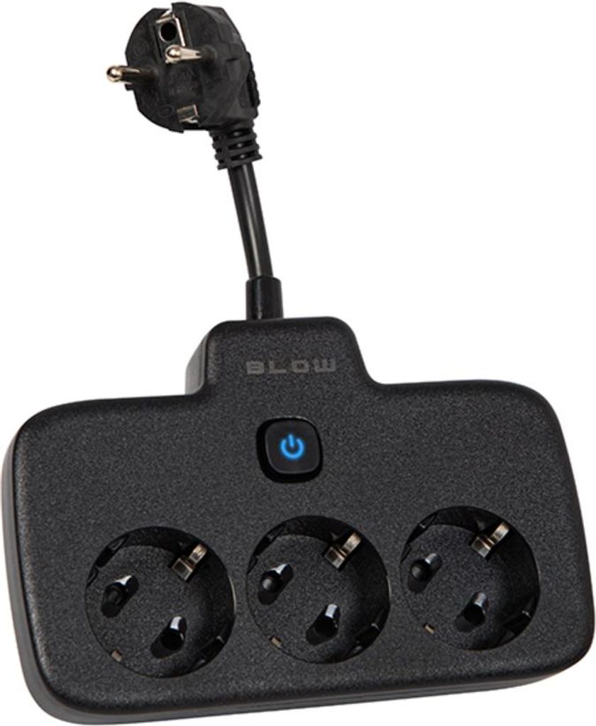 BLOW PS-310 Prolunga tripla 0,1 m Nero Immagine del prodotto 
