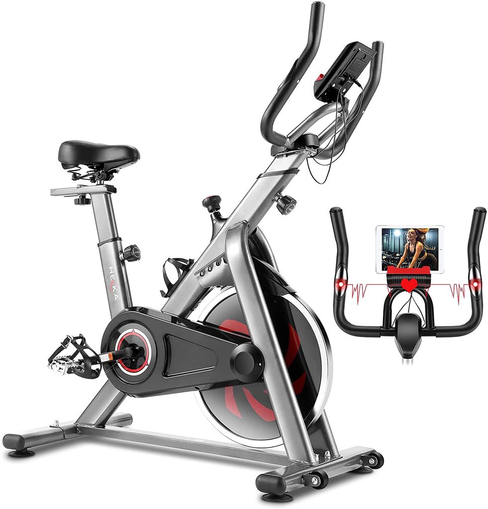 Heka Heimtrainer Ergometer Indoor Cycling Fahrrad Fitness LCD-Display Max 150 kg 