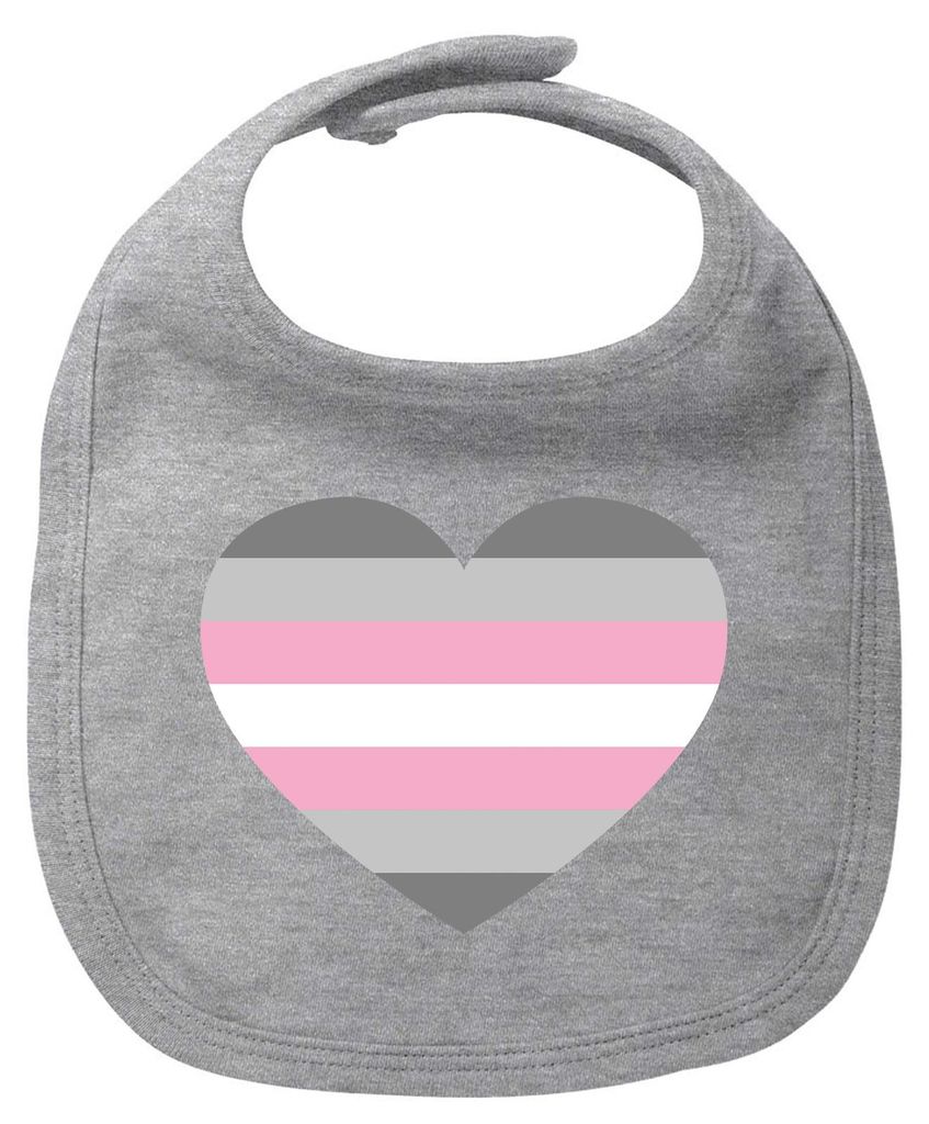 Huuraa Baby Lätzchen Demigirl Pride Flagge LGBTQ Herz Heather Grey Klettverschluss Baumwolle Latz Geschenkidee