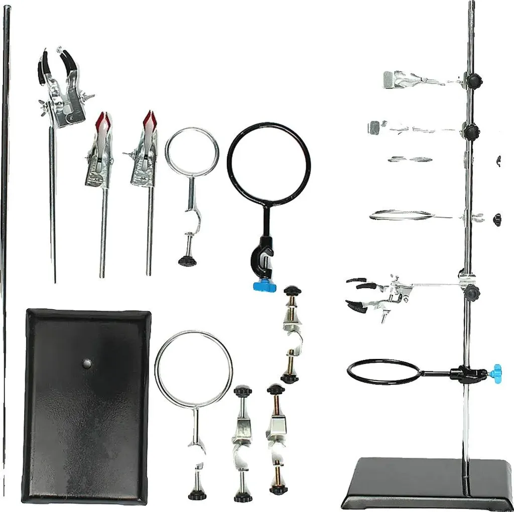 Statique de Laboratoire Complet avec 3 Pinces à Ballon et Anneaux en Fer