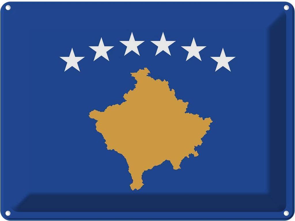 vianmo Blechschild 30x40 cm Kosovo Flagge Fahne Wappen