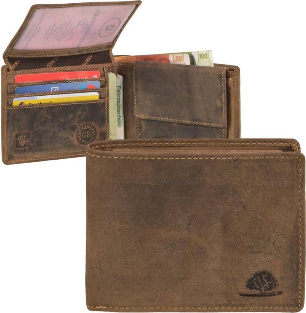 Geldbörse Herren Leder braun VINTAGE Portemonnaie Produktbild 