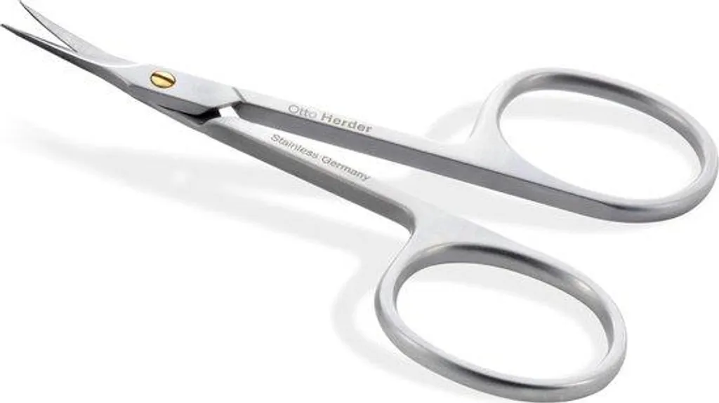 Ciseaux de manucure pour cuticules à lames courbes et finition dorée