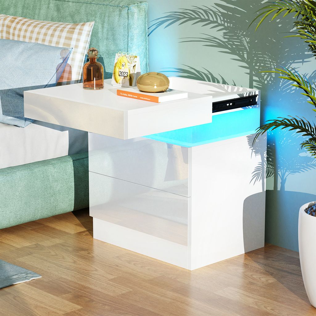 Nachttisch Nachtschrank mit LED-Beleuchtung mit 2 Produktbild 