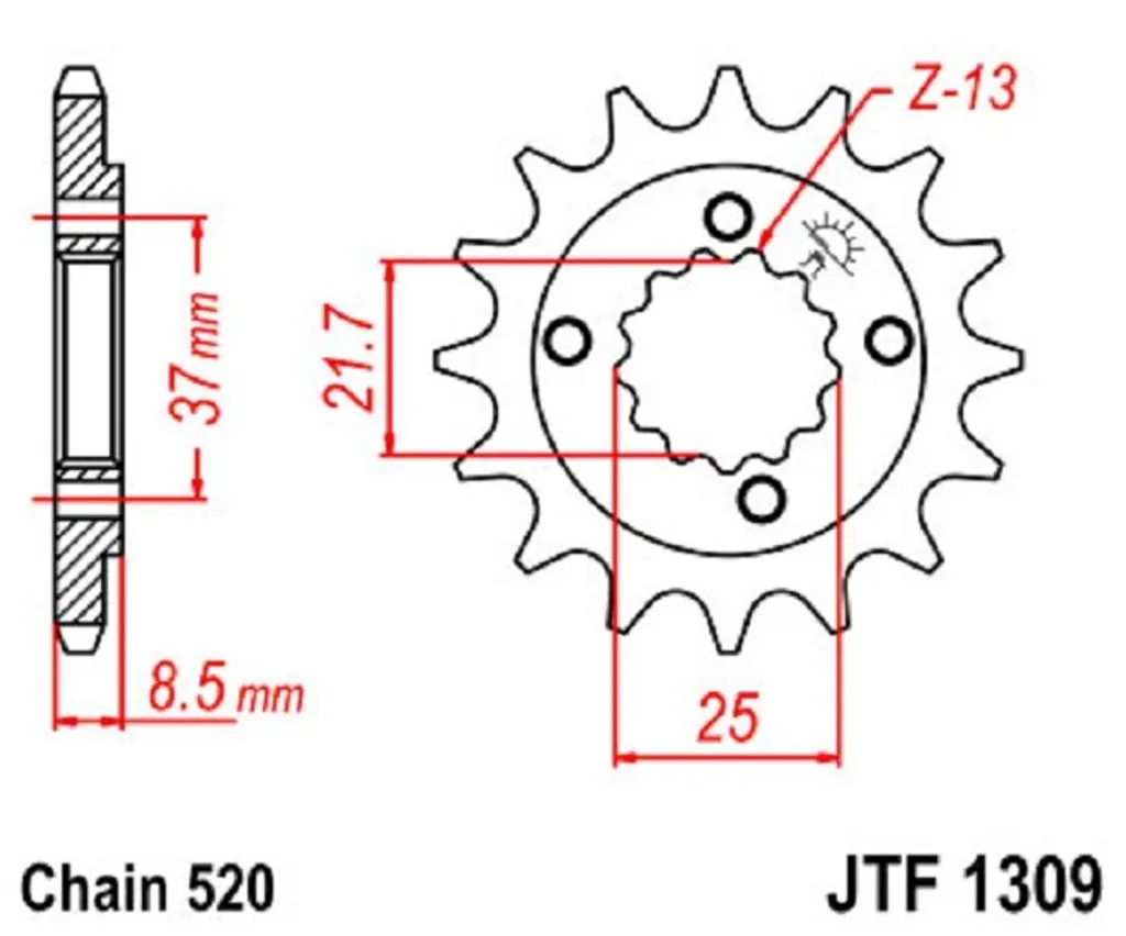 Pignone Anteriore JT Sprockets Acciaio SCM420 | Trasmissione Moto Top
