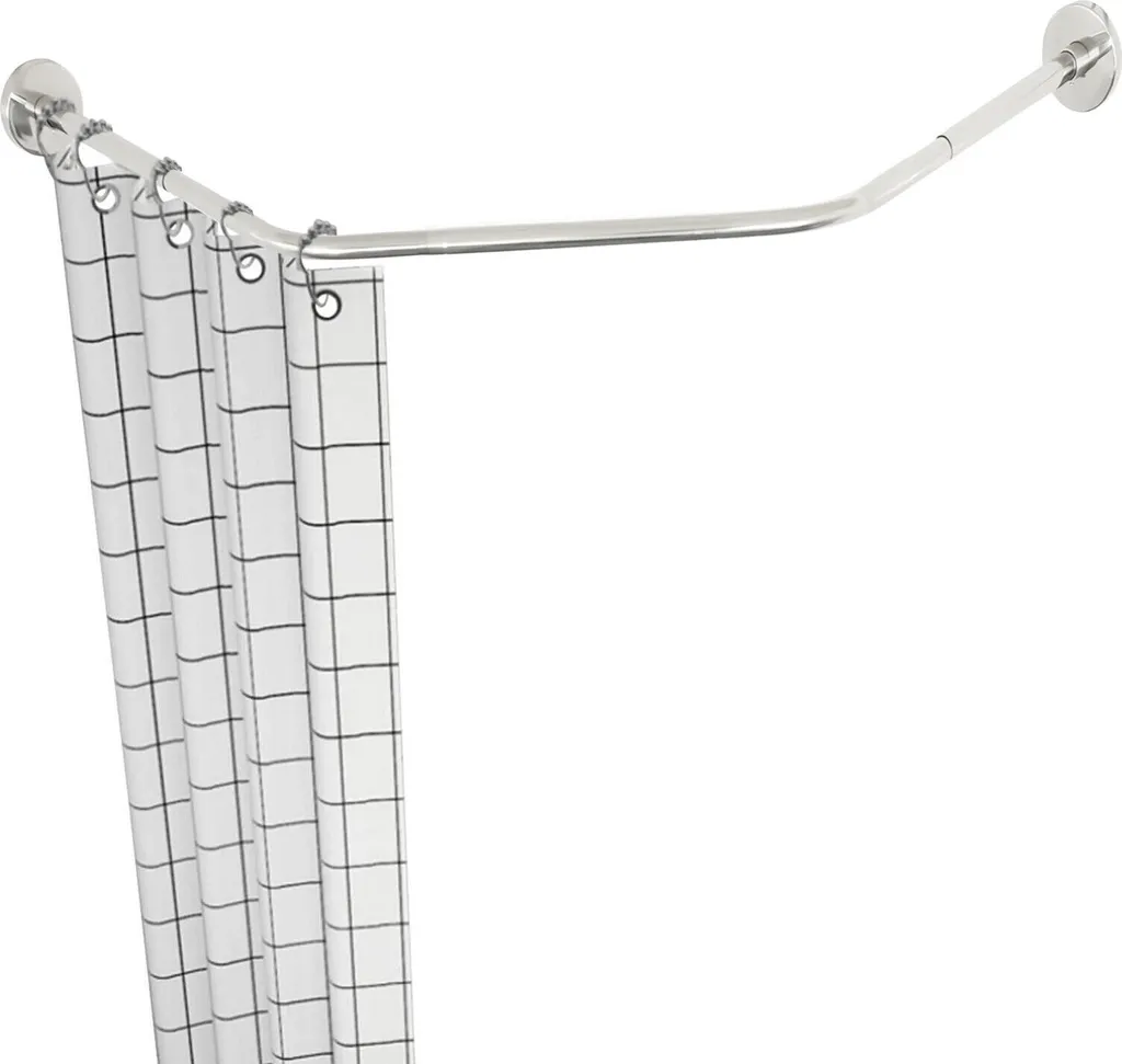 Tringle à rideau de douche extensible en acier inoxydable pour angle