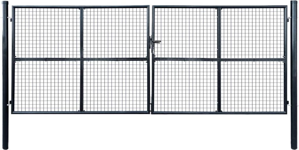 Maison Exclusive - Maschen-Gartentor verzinkter Stahl 400 x 150 cm Grau