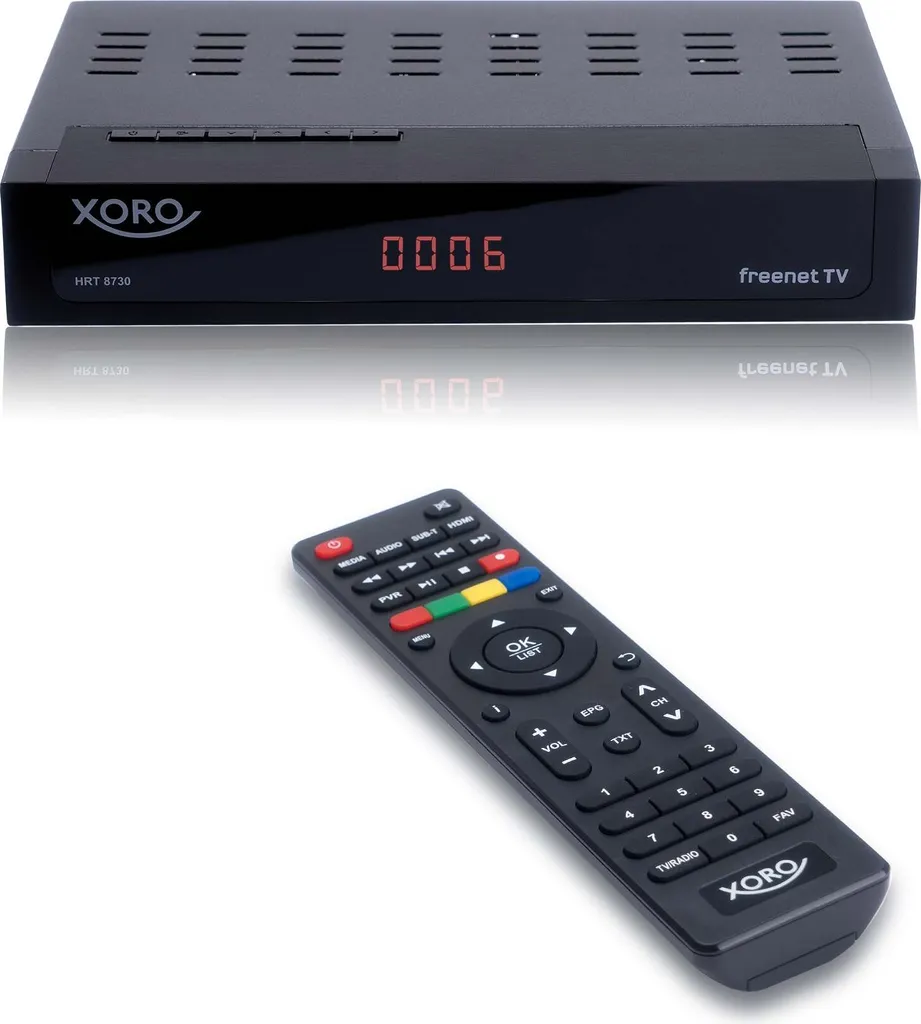 XORO HRT 8730 Récepteur DVB-T2 et DVB-C HD avec Fonction PVR et USB Noir