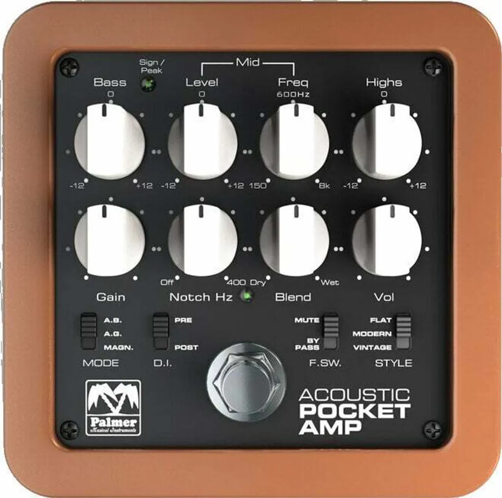 Préampli Guitare Acoustique Palmer Pocket Amp Acoustic avec Sortie DI XLR