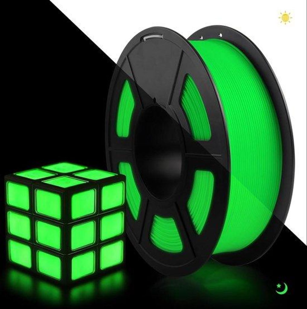Grünes Glow PLA Filament 1kg Rolle Hochleuchtend