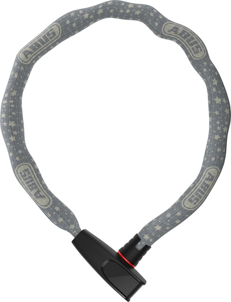 ABUS Kettenschloss Catena 6806K – Leichtes Fahrradschloss aus gehärtetem Stahl mit modischem Textilschlauch – Vierkantkette mit ABUS-Sicherhei...