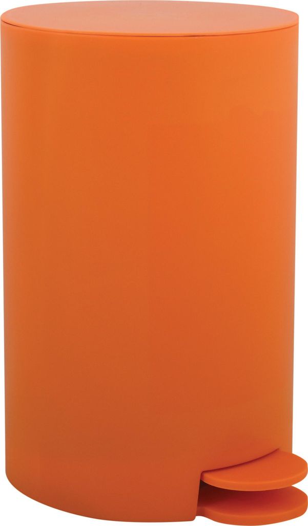 MSV kleiner Treteimer fur Bad/Toilette - orange - 3L - 15 x Produktbild 
