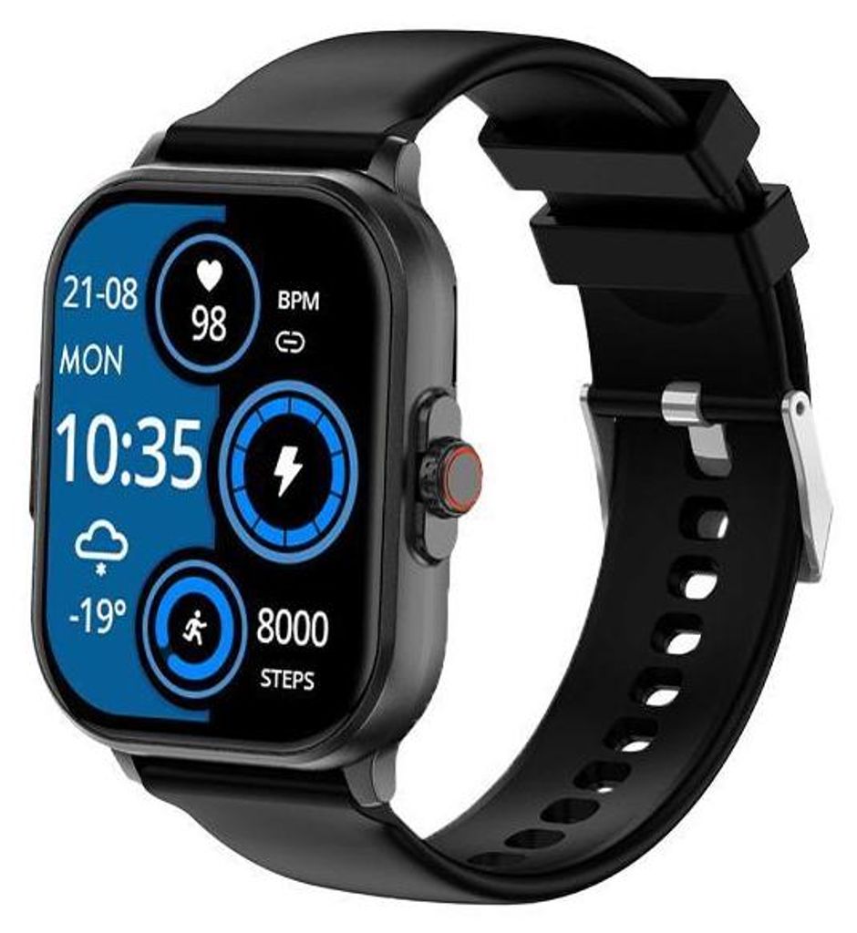 "Neo Smartwatch in Schwarz: Innovative Eckige Design für Produktbild 