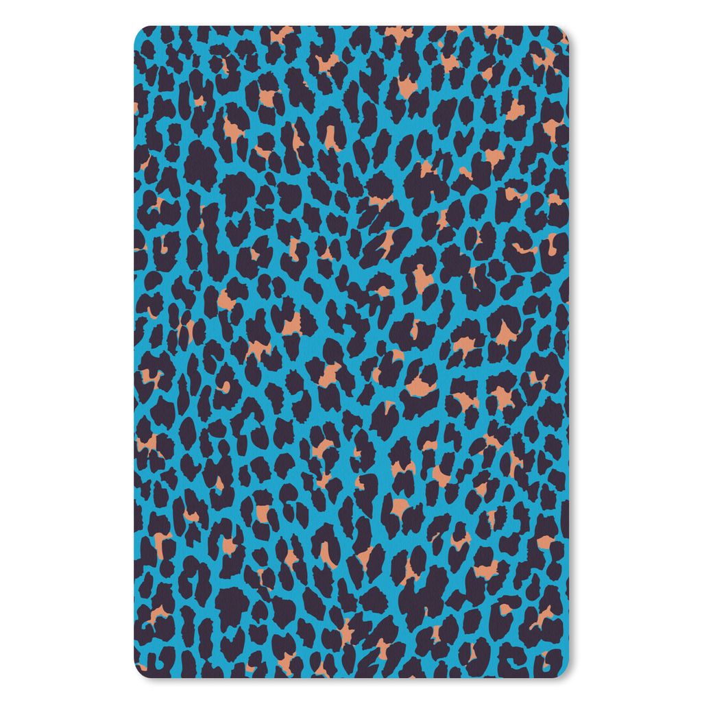 MuchoWow Mauspad Mousepad Leopard - Design - Blau - Braun 40x60 cm - Mousepads - Maus Mat - Pad - Mausunterlage - Schreibtisch Accesoire