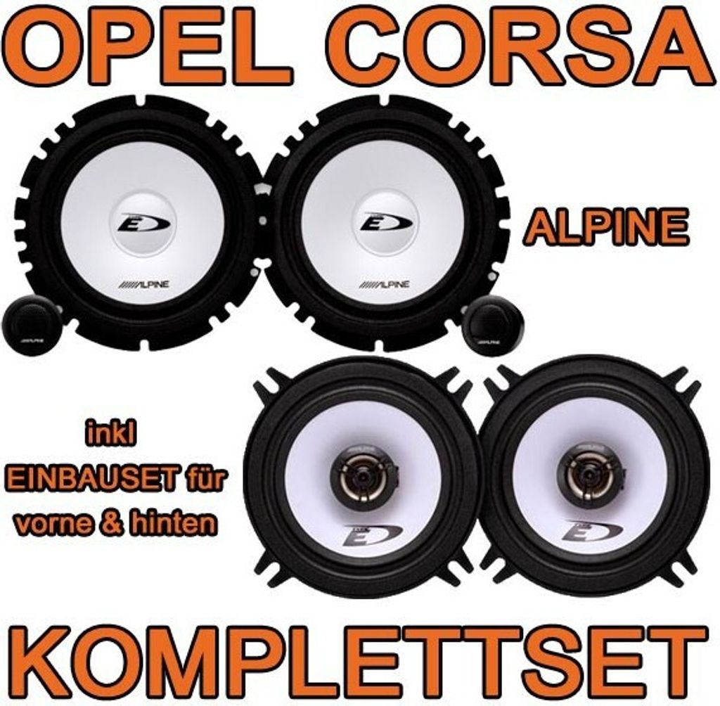 Alpine SXE Komplettset für vorne & hinten für Opel Corsa B, Produktbild 