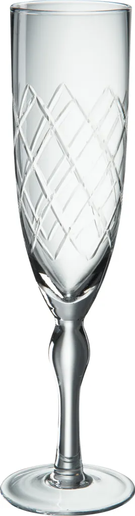 Flûte en Verre Gravé Transparent J-Line - Design Ciselé Unique 25cm
