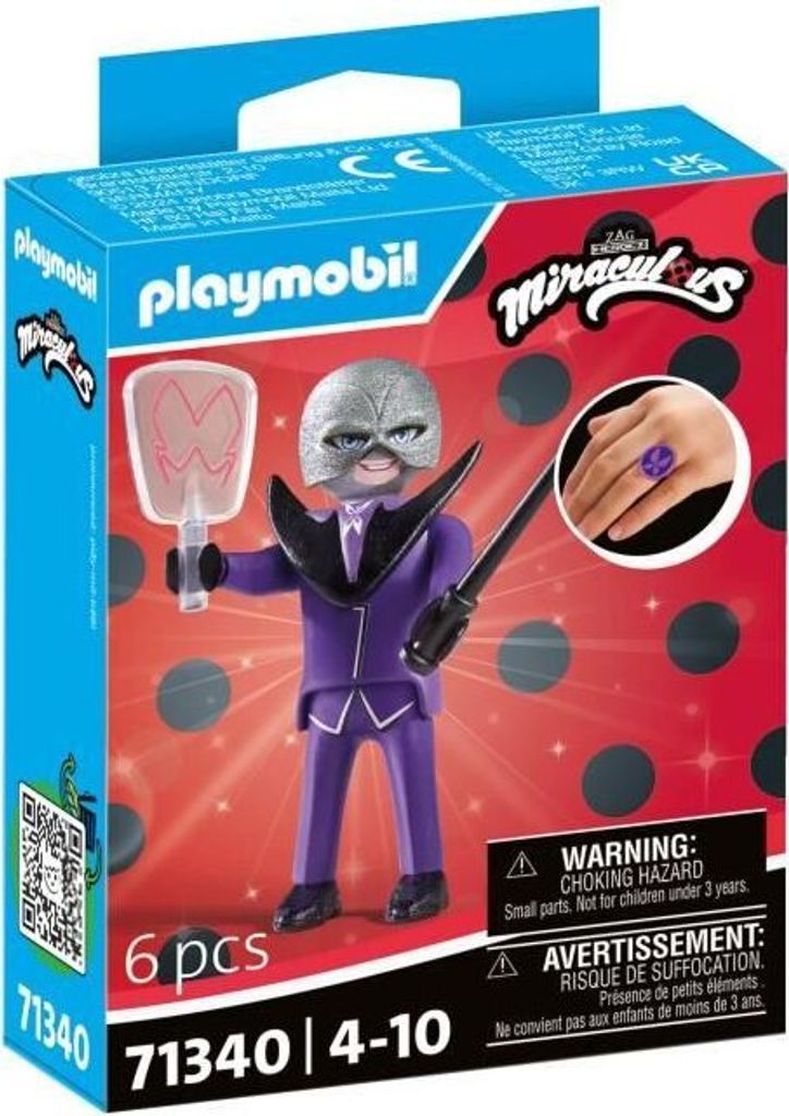 PLAYMOBIL Miraculous Papillon Anhänger, Schmuck für Ring und Armband, 4+ Jahre, Hochwertiger Kunststoff