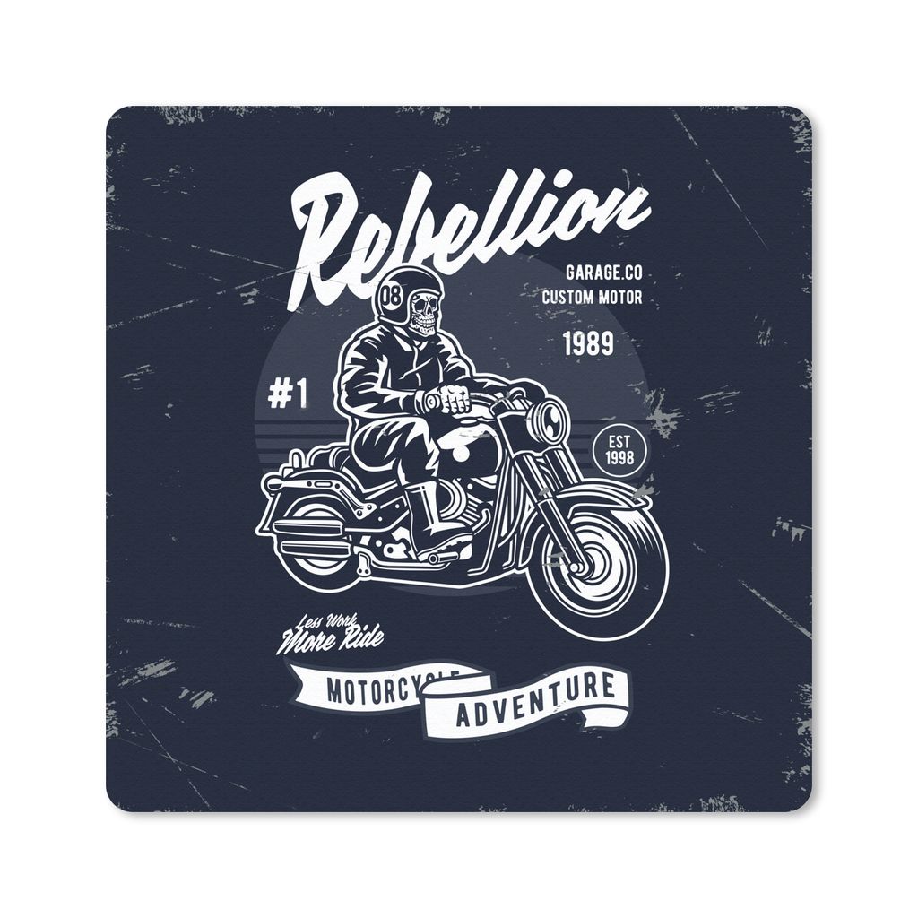 MuchoWow Mauspad Mousepad Motorrad - Mann - Retro - Zitat 30x30 cm - Mousepads - Maus Mat - Pad - Mausunterlage - Gaming