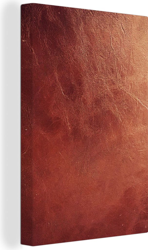 OneMillionCanvasses - Leinwandbilder - 90x140 cm, Leder - Lederoptik - Braun - Hell, Wandbilder Kunstdruck Wanddekoration - Foto auf Leinwand - G...