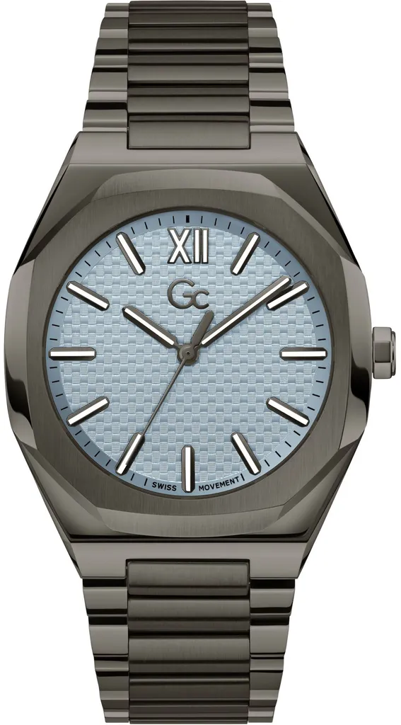 Montre GC Coussin Sleek Z26003G7MF Cadran Bleu et Acier Gris Brossé