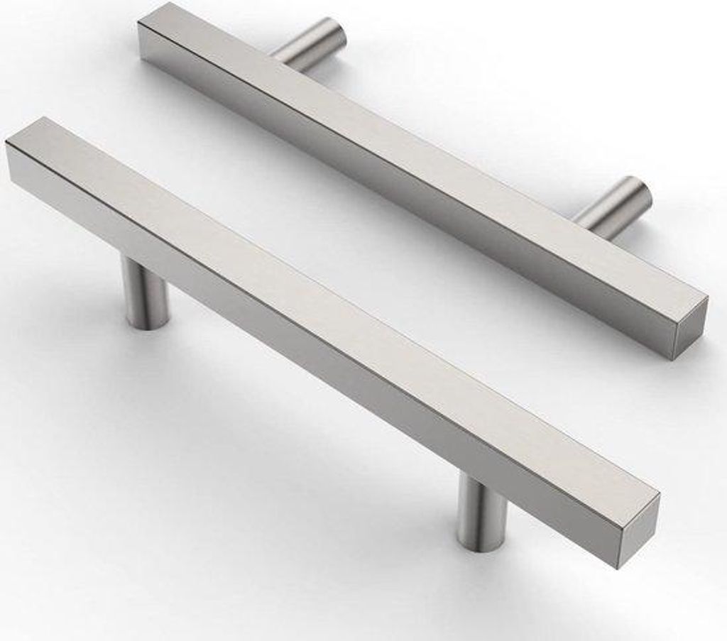 Edelstahl Griffe gebürstet Nickel 128mm Abstand Küchenladen Griff