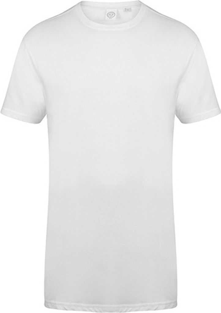 SF Men SF258 | Herren Longline T-Shirt With Dipped Hem / Single-Jersey - Farbe: White - Größe: S