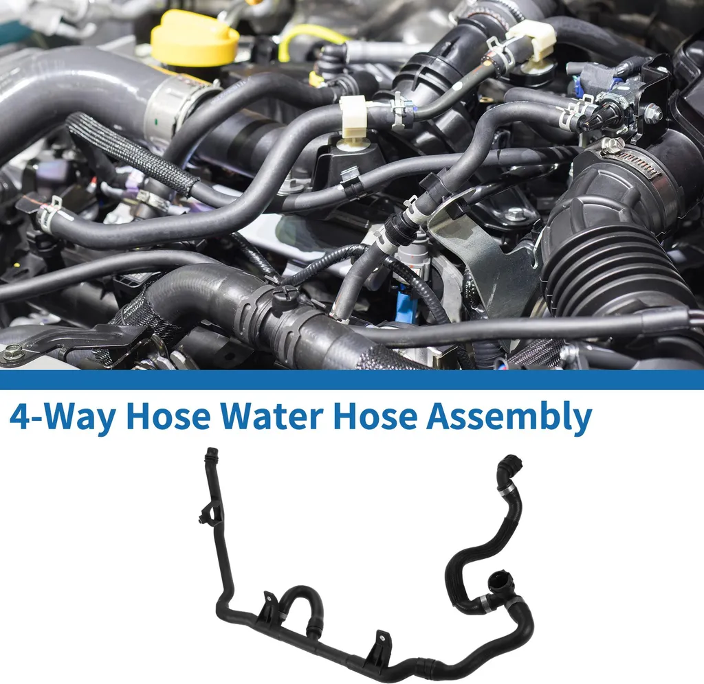 Tuyau d'Eau à 4 Voies pour BMW 335i 3.0L 2007-2010 OEM 17127548230 Noir
