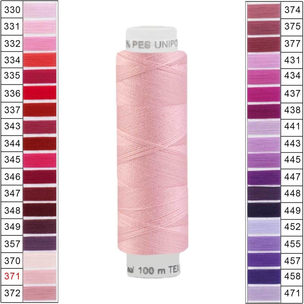 Nähgarn 10 x 100m Unipoly 120 Tex14x2 Universalnähgarn Allzweckgarn Polyester 2v6 Farbwahl, Farbe:371