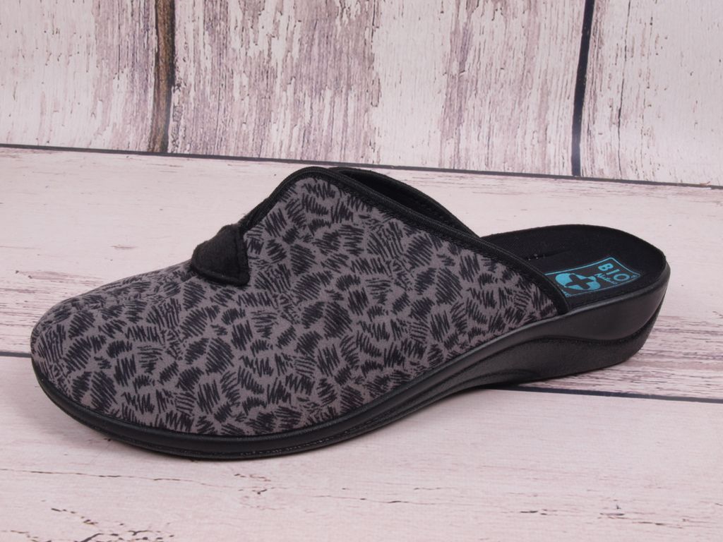 Damenhausschuhe ADANEX Silvia 27690 grau mit voller Spitze