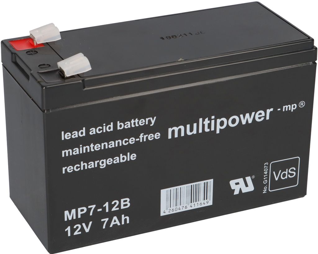 Multipower MP7-12B Bleiakku 12V 7Ah AGM VdS G114073 Faston Produktbild 