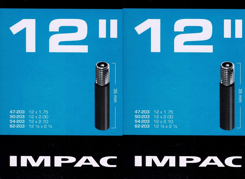 2x Impac 12 Zoll AV Schlauch Auto Schrader Ventil 47 - 62 Produktbild 