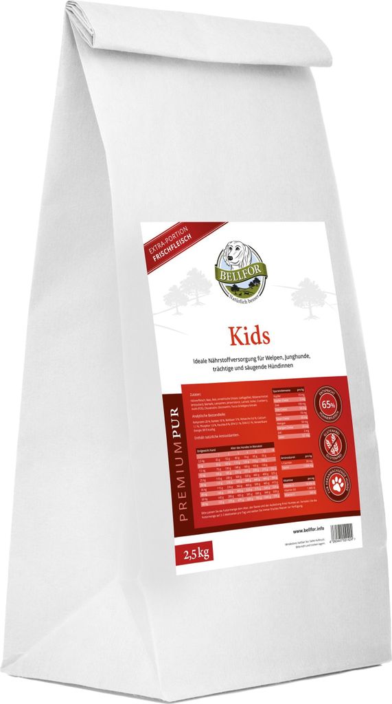Bellfor PREMIUM PUR Kids - Glutenfrei Hundefutter für Welpen 2,5 kg
