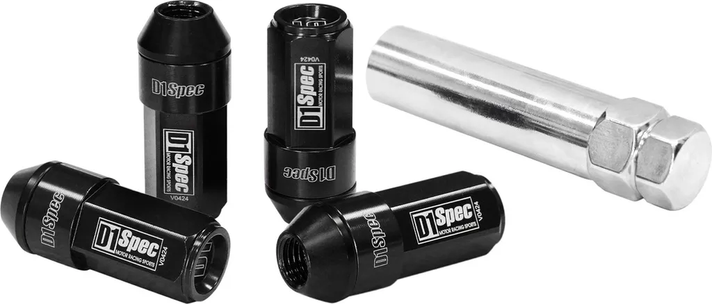 Écrous forgés D1Spec Heptagon 2 en 1 Acier 12x1,25 Noirs pour Jantes