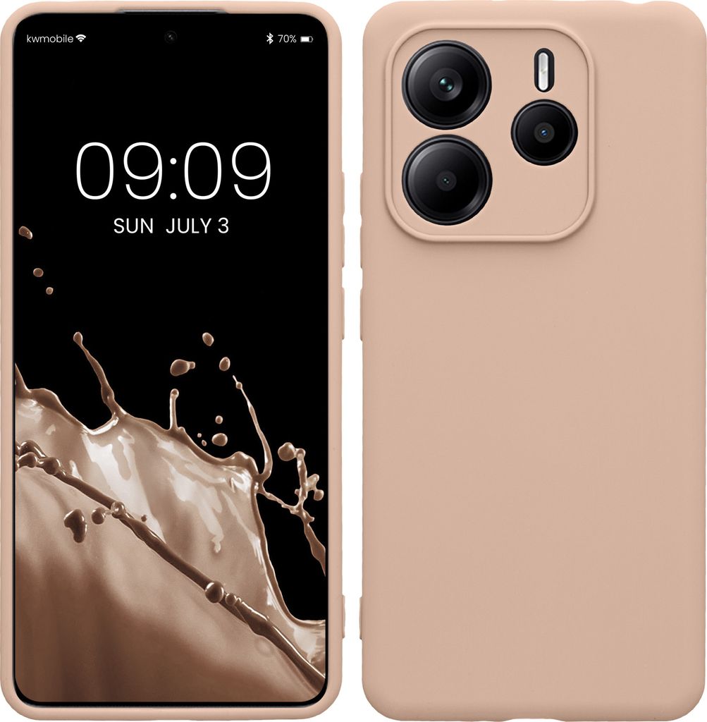 kwmobile Handyhülle kompatibel mit Xiaomi Redmi Note 14 5G (Nicht für 4G) Hülle - Handy Case aus weichem Silikon in Coconut Swirl