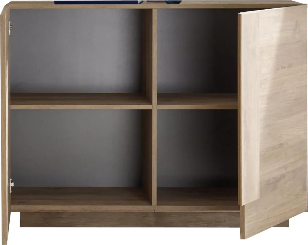 Buffet Introd 120x44x90h cm en Chêne Marron avec 2 Étagères - Made in Italy